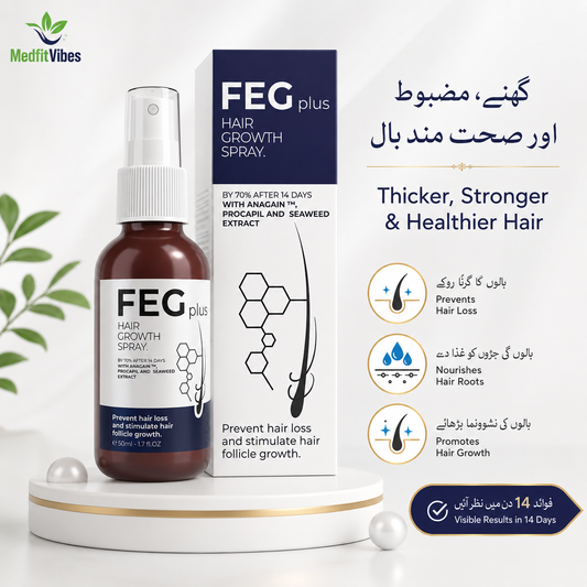 FEG Plus Hair Growth Spray 50ml | Natural Hair Care Spray for Stronger, Healthier Looking Hair| فیگ پلس ہیئر گروتھ اسپرے 50ml | گھنے، مضبوط اور صحت مند نظر آنے والے بالوں کے لیے قدرتی ہیئر کیئر اسپرے